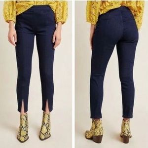 Anthropologie Pilcro and The Letterpress High-Rise blue skinny jeans zip size 26